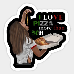 I love Pizza Design Sticker